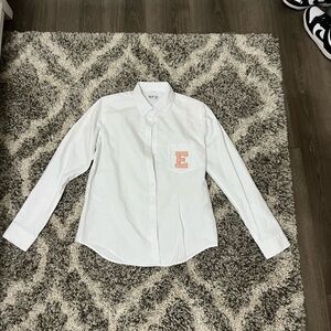 QFV White Polo Long Sleeve With A E Added